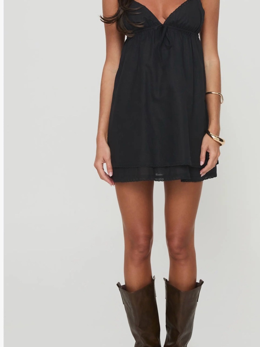 Princess Polly Black V-Neck Mini Dress